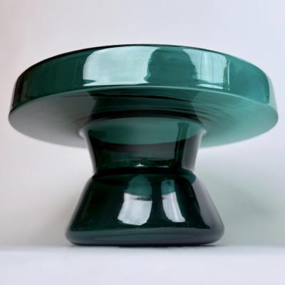 Contemporary Pair of Round Hand Blown Murano Glass Coffee Tables