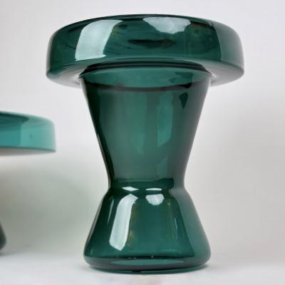 Contemporary Pair of Round Hand Blown Murano Glass Coffee Tables