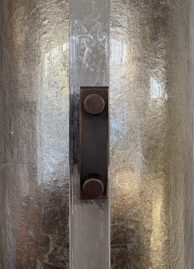 Contemporary Pair of Silver Wall Lights Glass Italy