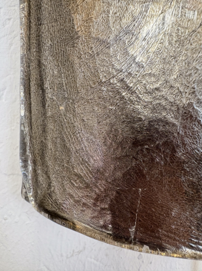 Contemporary Pair of Silver Wall Lights Glass Italy