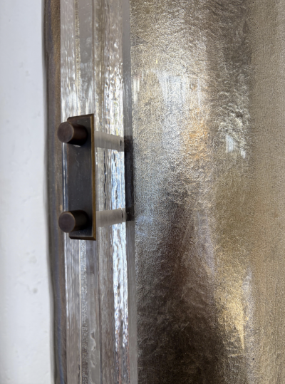 Contemporary Pair of Silver Wall Lights Glass Italy