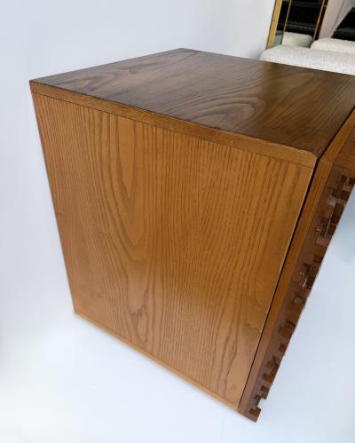 Contemporary Pair of Wood Marquetry Cube Bedside Tables Italy