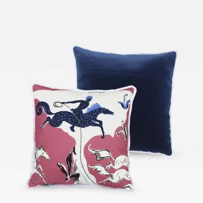 Contemporary Pillow Pair by Vincent Darr in Blue Velvet