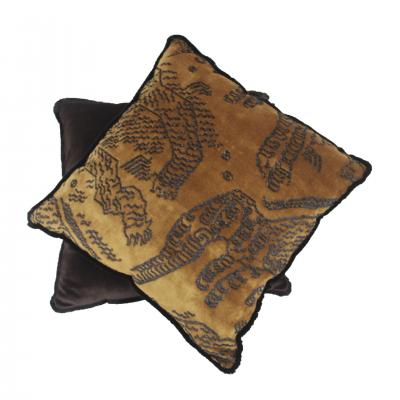 Contemporary Pillow Pair in Velvet Tiger Mountain edited by Deda