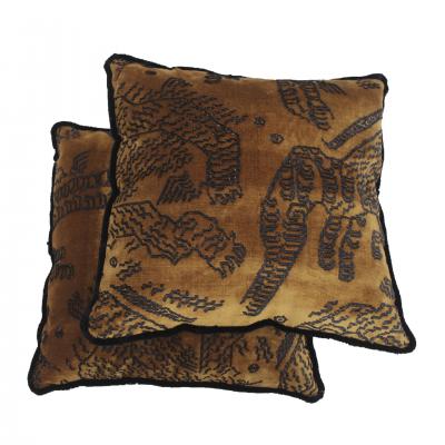 Contemporary Pillow Pair in Velvet Tiger Mountain edited by Deda