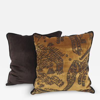 Contemporary Pillow Pair in Velvet Tiger Mountain edited by Deda