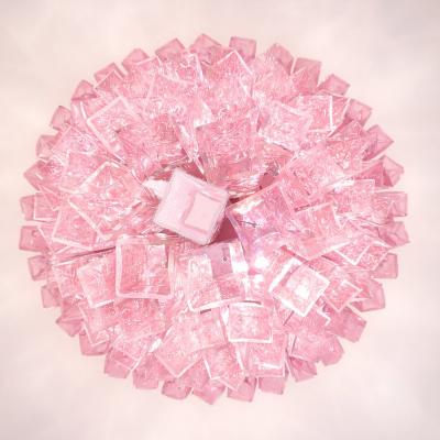 Contemporary Pink Square Tubes Murano Glass Chandelier