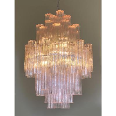 Contemporary Pink Tronchi Murano Glass Chandelier