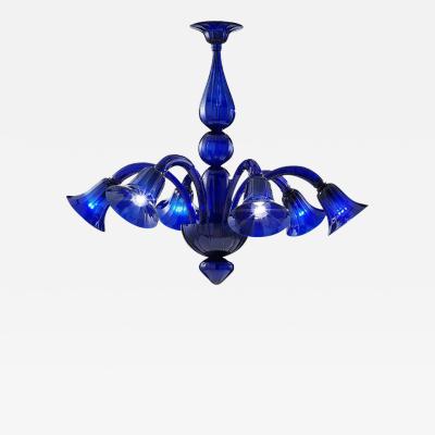 Contemporary Pop Blue Ocean Murano Style Glass Chandelier