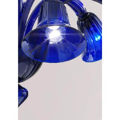 Contemporary Pop Blue Ocean Murano Style Glass Chandelier 8 Arms