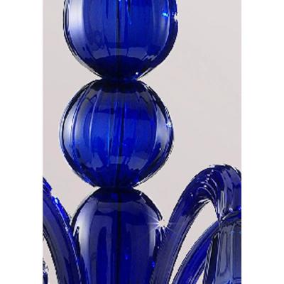 Contemporary Pop Blue Ocean Murano Style Glass Chandelier 8 Arms