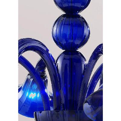 Contemporary Pop Blue Ocean Murano Style Glass Chandelier 8 Arms