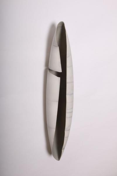 Contemporary Porcelain Wall Art Hanging Vessel by Ceramic Artist Paula Murray
