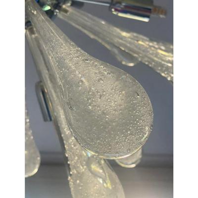Contemporary Pulegoso Drops Murano Glass Sputnik Chandelier