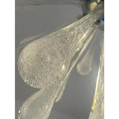 Contemporary Pulegoso Drops Murano Glass Sputnik Chandelier