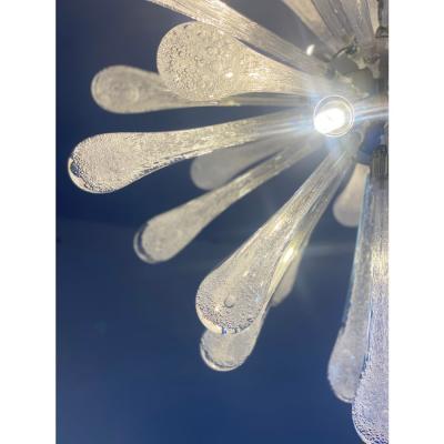 Contemporary Pulegoso Drops Murano Glass Sputnik Chandelier
