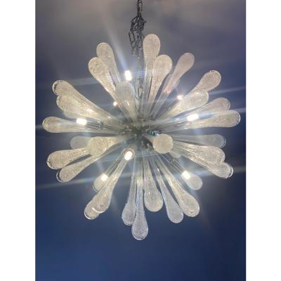 Contemporary Pulegoso Drops Murano Glass Sputnik Chandelier