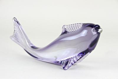 Contemporary Purple Murano Glass Fish Italy circa 1970