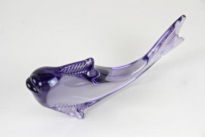 Contemporary Purple Murano Glass Fish Italy circa 1970