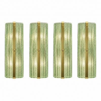 Contemporary Rectangular Murano Glass Wall Sconces With Chrome Finish Set of 4