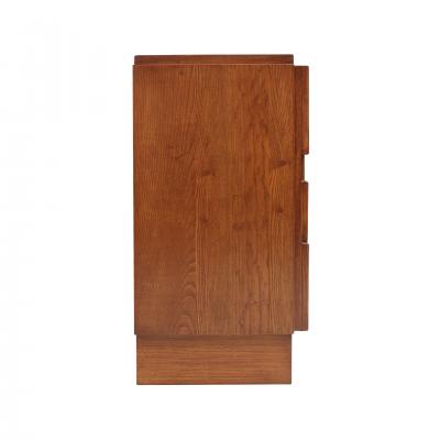 Contemporary Rectangular Patern Brutalist Solid Wood Pair Of Italian Sideboards