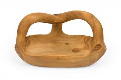 Contemporary Rustic Modern Organic Form Wooden Basket