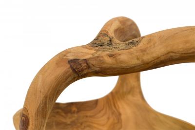 Contemporary Rustic Modern Organic Form Wooden Basket