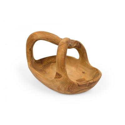 Contemporary Rustic Modern Organic Form Wooden Basket