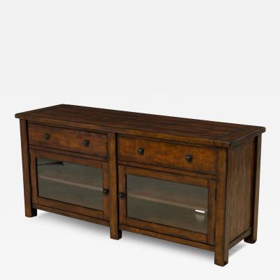 Contemporary Rustic Wood and Glass Sideboard