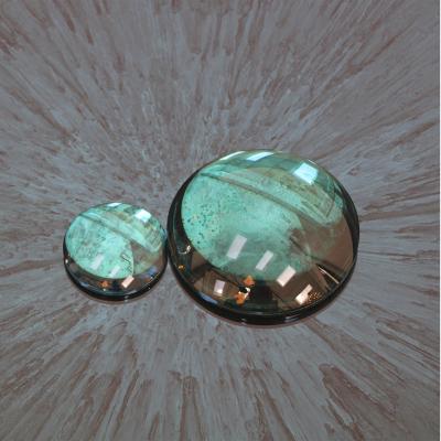 Contemporary Sculptural Concave Round Mirror in Blue Made in France