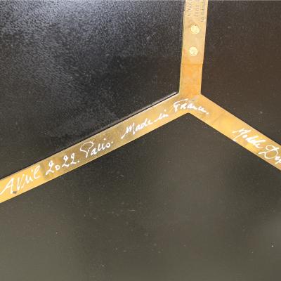 Contemporary Sculptural Concave Round Mirror in Blue Made in France