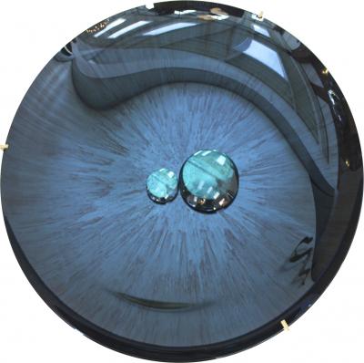 Contemporary Sculptural Concave Round Mirror in Blue Made in France