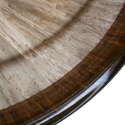 Contemporary Sculptural Concave Round Mirror in Brown Made in France