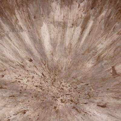 Contemporary Sculptural Concave Round Mirror in Brown Made in France