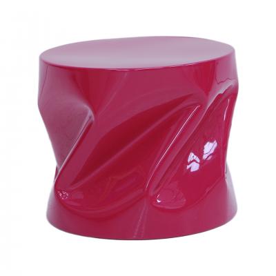 Contemporary Sculptural Fuchsia Lacquered Metal Side Table