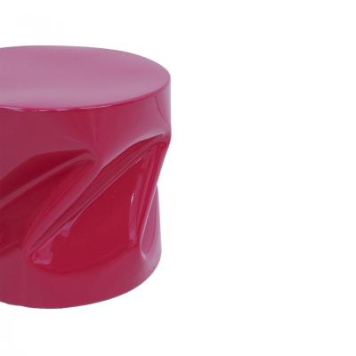Contemporary Sculptural Fuchsia Lacquered Metal Side Table