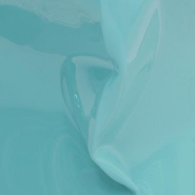 Contemporary Sculptural Light Blue Green Lacquered Metal Side Table