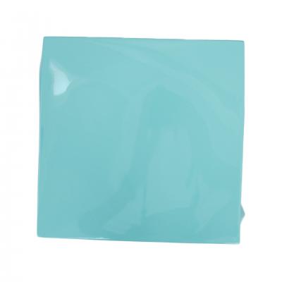 Contemporary Sculptural Light Blue Green Lacquered Metal Side Table