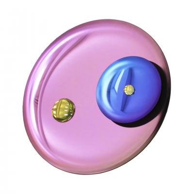 Contemporary Sculptural Pink Glass French Concave Mirror