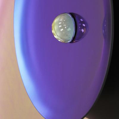 Contemporary Sculptural Pink Glass French Concave Mirror