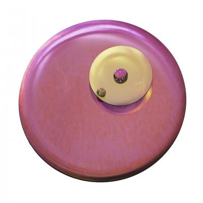 Contemporary Sculptural Pink Glass French Concave Mirror