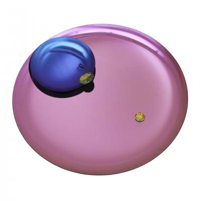 Contemporary Sculptural Pink Glass French Concave Mirror