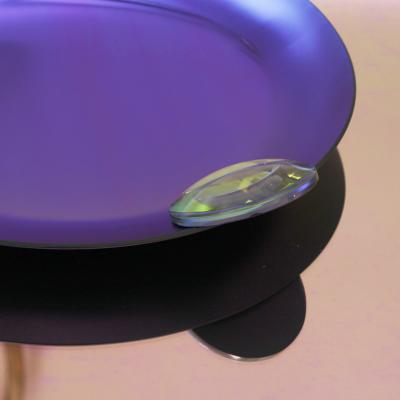 Contemporary Sculptural Pink Glass French Concave Mirror