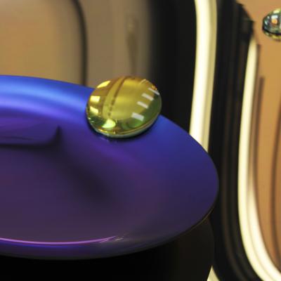 Contemporary Sculptural Pink Glass French Concave Mirror