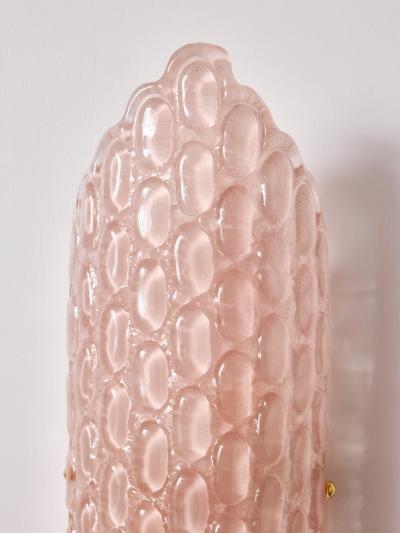 Contemporary Sculptural Pink Murano Glass Wall Sconce