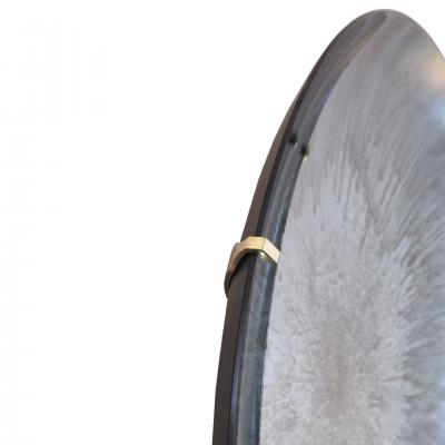 Contemporary Sculptural blue Glass French Concave Mirror