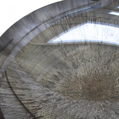 Contemporary Sculptural blue Glass French Concave Mirror