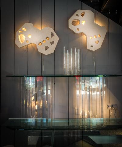 Contemporary Sculpture Plaster Glass Sconces by Atelier Meto France