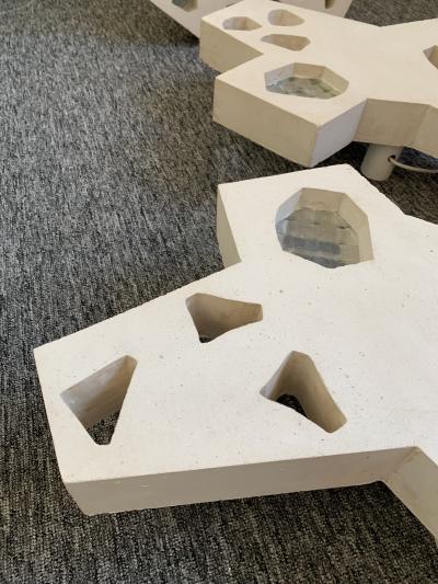 Contemporary Sculpture Plaster Glass Sconces by Atelier Meto France