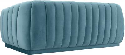Contemporary Sea Blue Velvet Sofa
